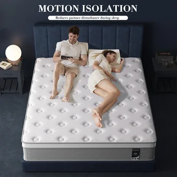 Queen Mattress, 12 Inch Queen Size Mattress in a Box Hybrid Design for Cooling Sleep Pressure Relief Supportive Fiberglass Free