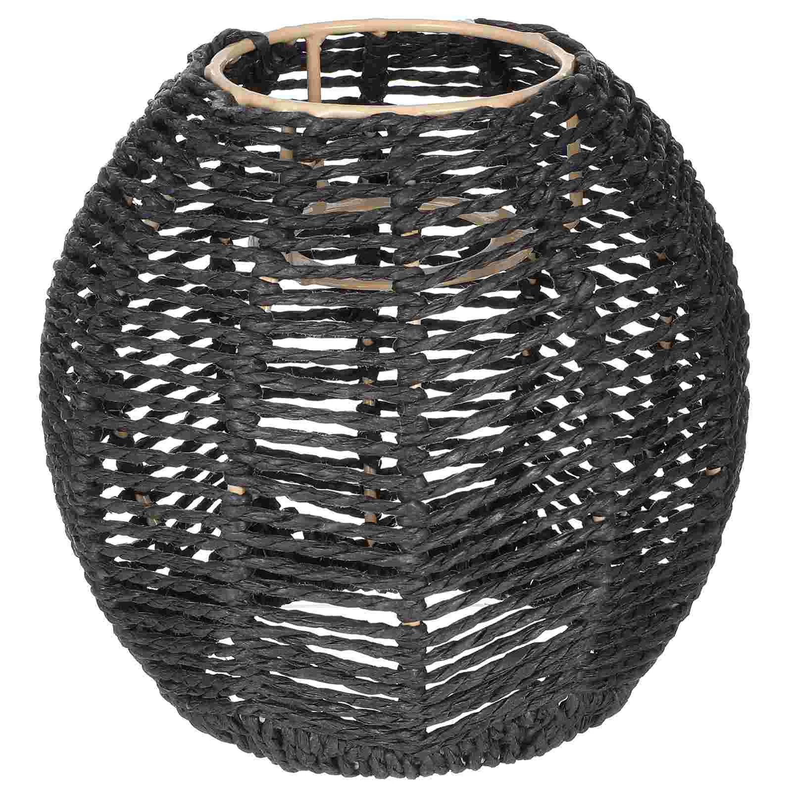 

Pendant Light Shade Hanging Lamp Shades Imitation Rattan Lampshade Ceiling Desk Paper Woven