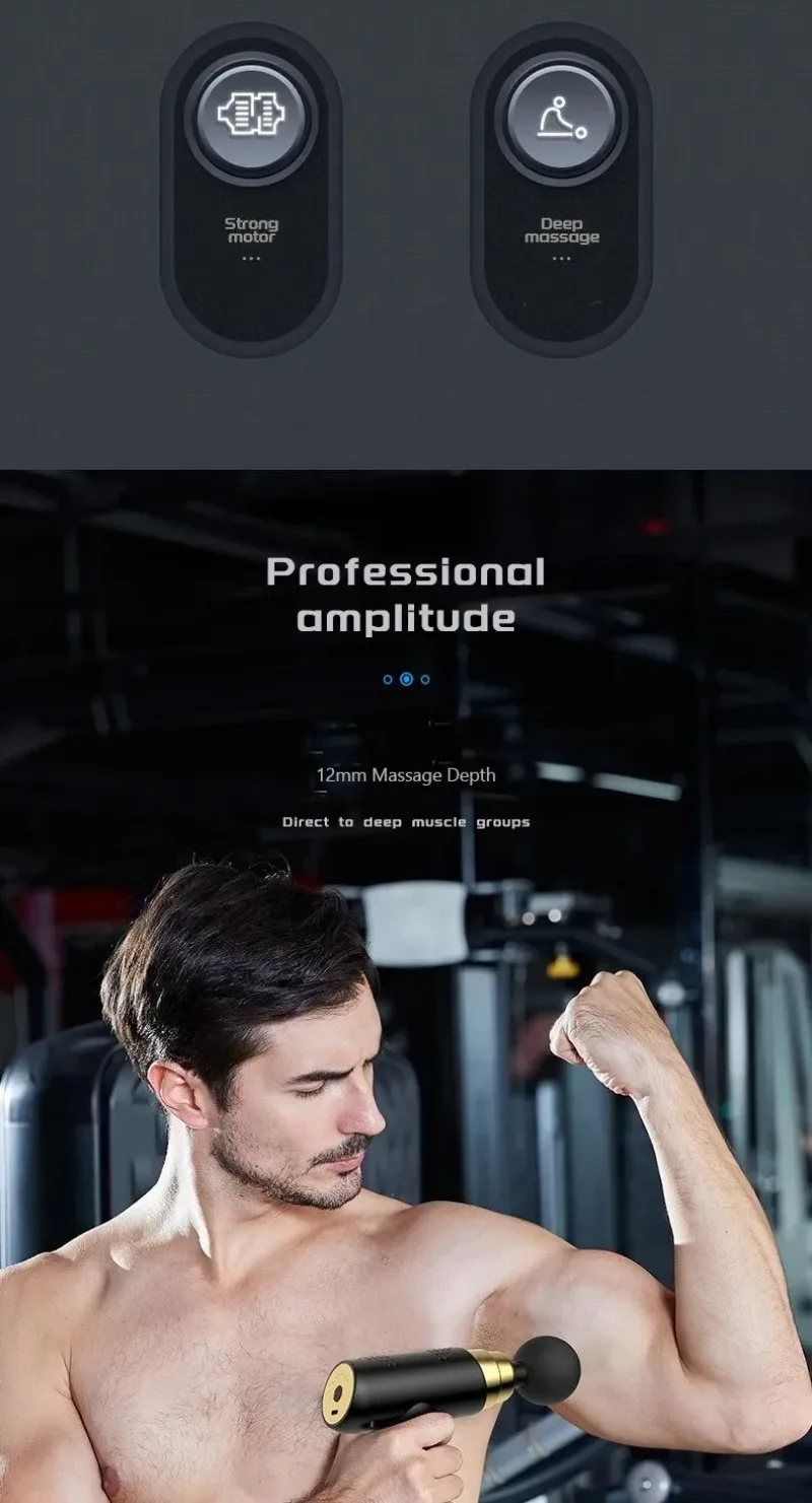 Portable Massage Gun Deep Tissue Muscle Electric Massager Pain Relief For Body Neck Back Relaxation Fitness Slimming