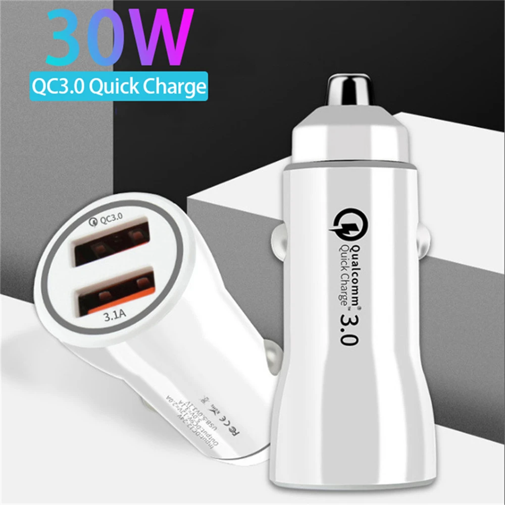 Caricabatteria Da Auto Mini Usb Da 30W Carica Rapida 3.0 Caricabatterie A Ricarica Rapida Per Iphone Xiaomi Auto Type C Qc Pd 3.0 Caricabatterie Per C