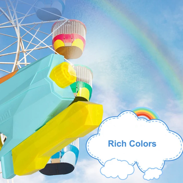 Rainbow Summer Spray Pull-out Sprinkler Water Gun Seaside Beach Water Fight Gardening Gun Shape Toys For Children Kids Gift 2