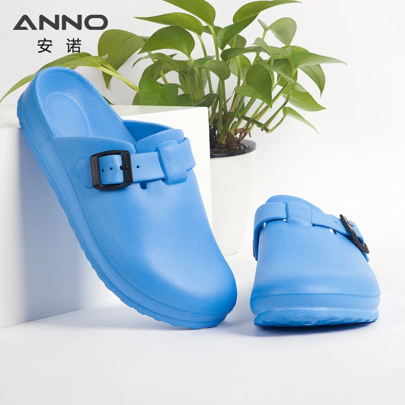 ANNO EVA Soft Shoes Clinical Hospital Clogs Slippers Shoes Man Women with Strap Work Clog Doctor Nurse Flat Footwear