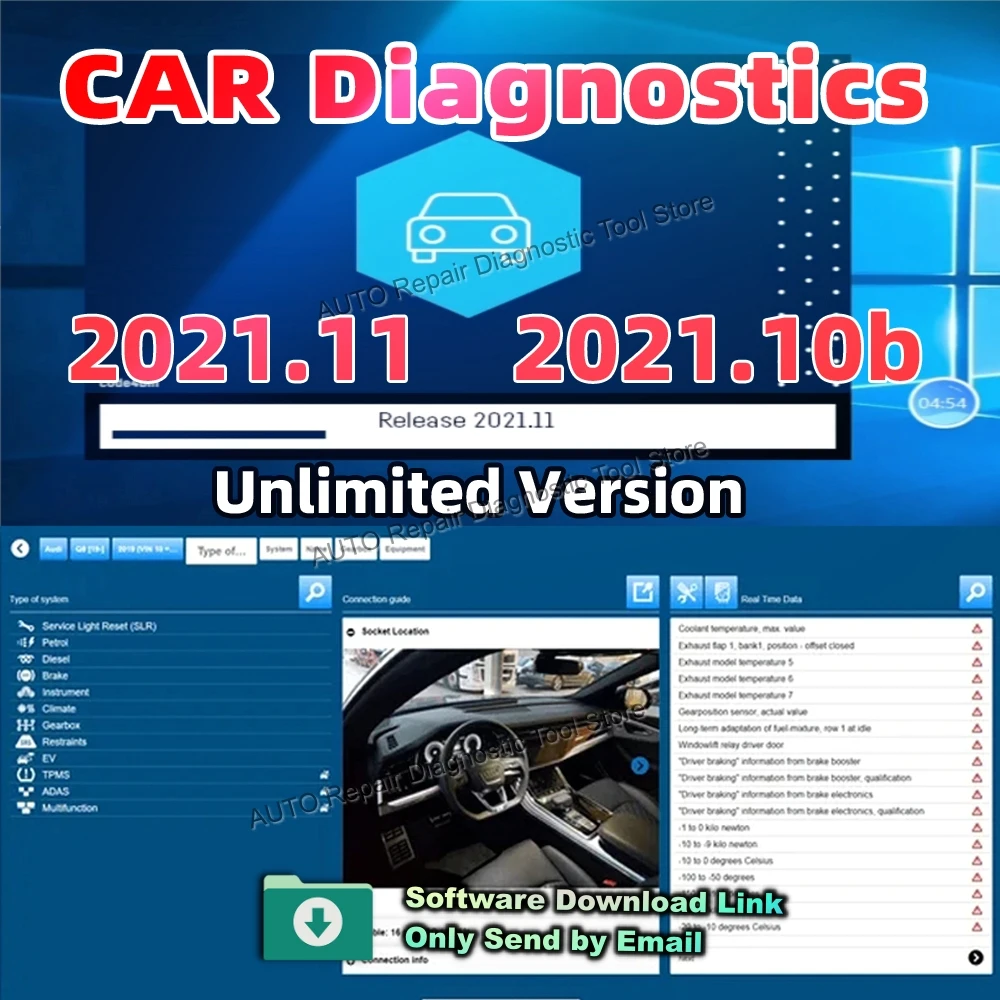 Hot Del-2021.10b-phi with keygen Software 150E Auto 2021.11 com Codings OBD2 Diagnostic car tools Compatible DS with Bluetooth