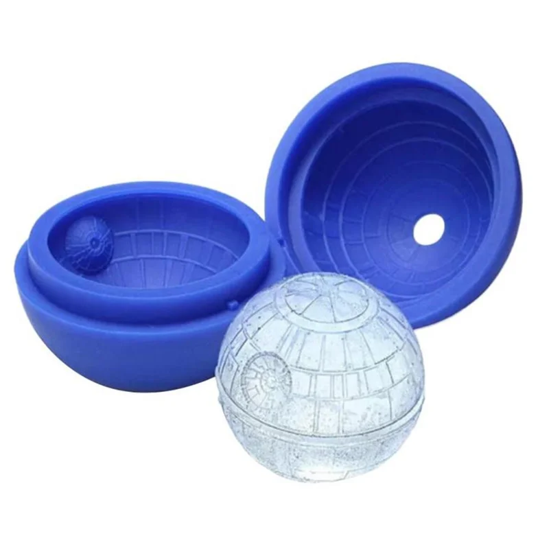 20pcs Ice Hockey Silicone Blue Wars Death Star Round Ball Ice Cube Mold Tray Desert Sphere Mould DIY kitchen Bar accessories