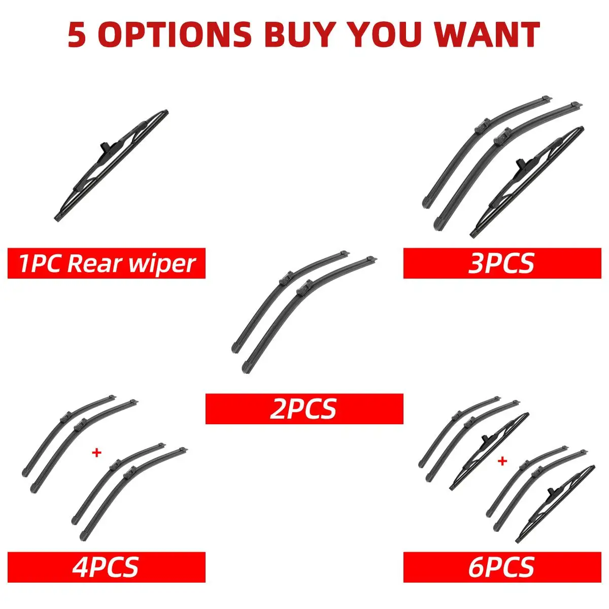 1/2/3/4/6PCS Car Wiper For Chevrolet Equinox Hatchback 2010-Onwards Front Rear Wiper Blades Brushes Cutter Auto Accessories 3