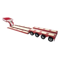 RC Heavy Loader Metal 4-axis 1/14 Trailer For 1/14 TAMIYA RC Tractor Truck Hydraulic Lift Detachable Gooseneck Drag Plate Parts 2