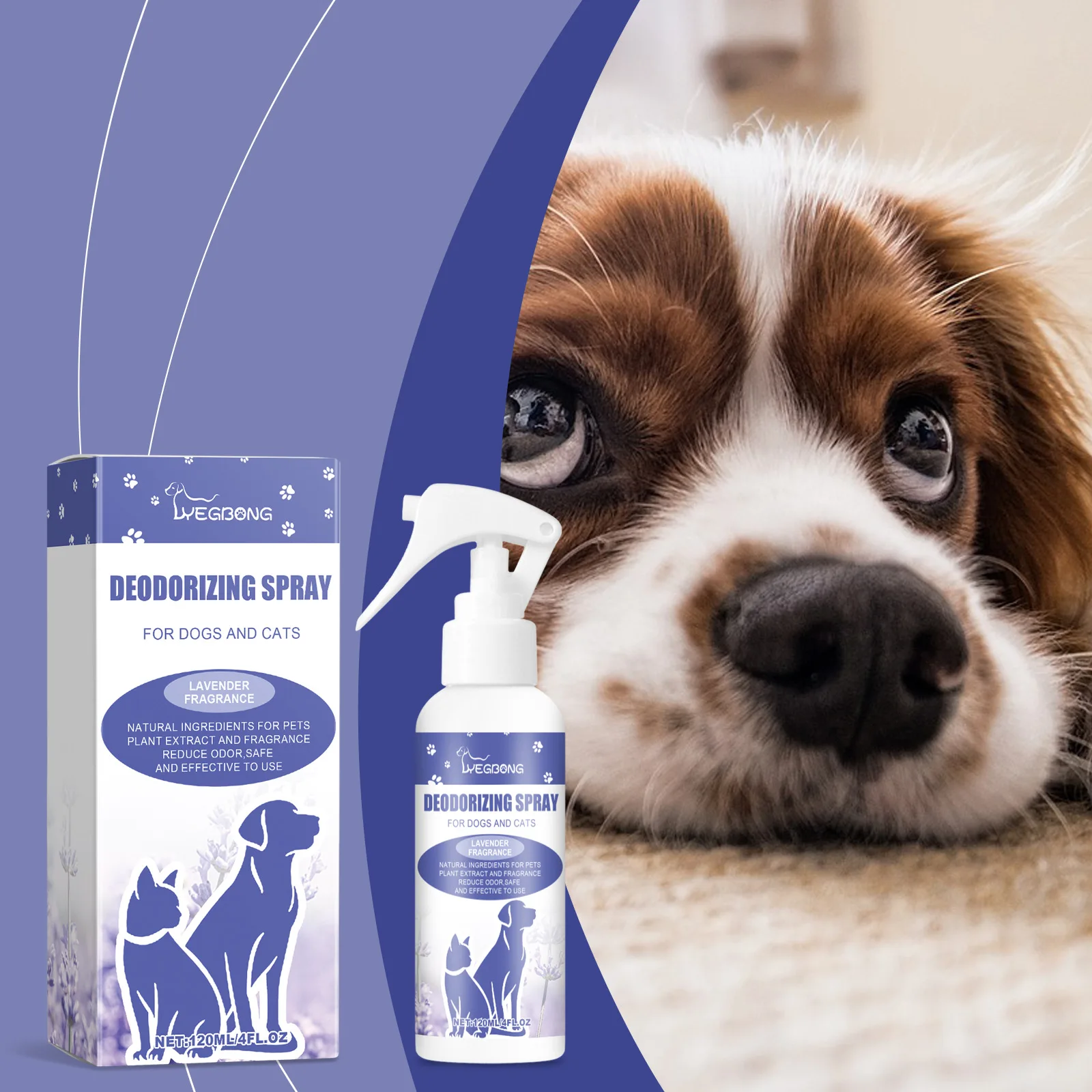 Pet Deodorant, Remove Pet Smell, Fresh Lavender Fragrance Deodorant Spray
