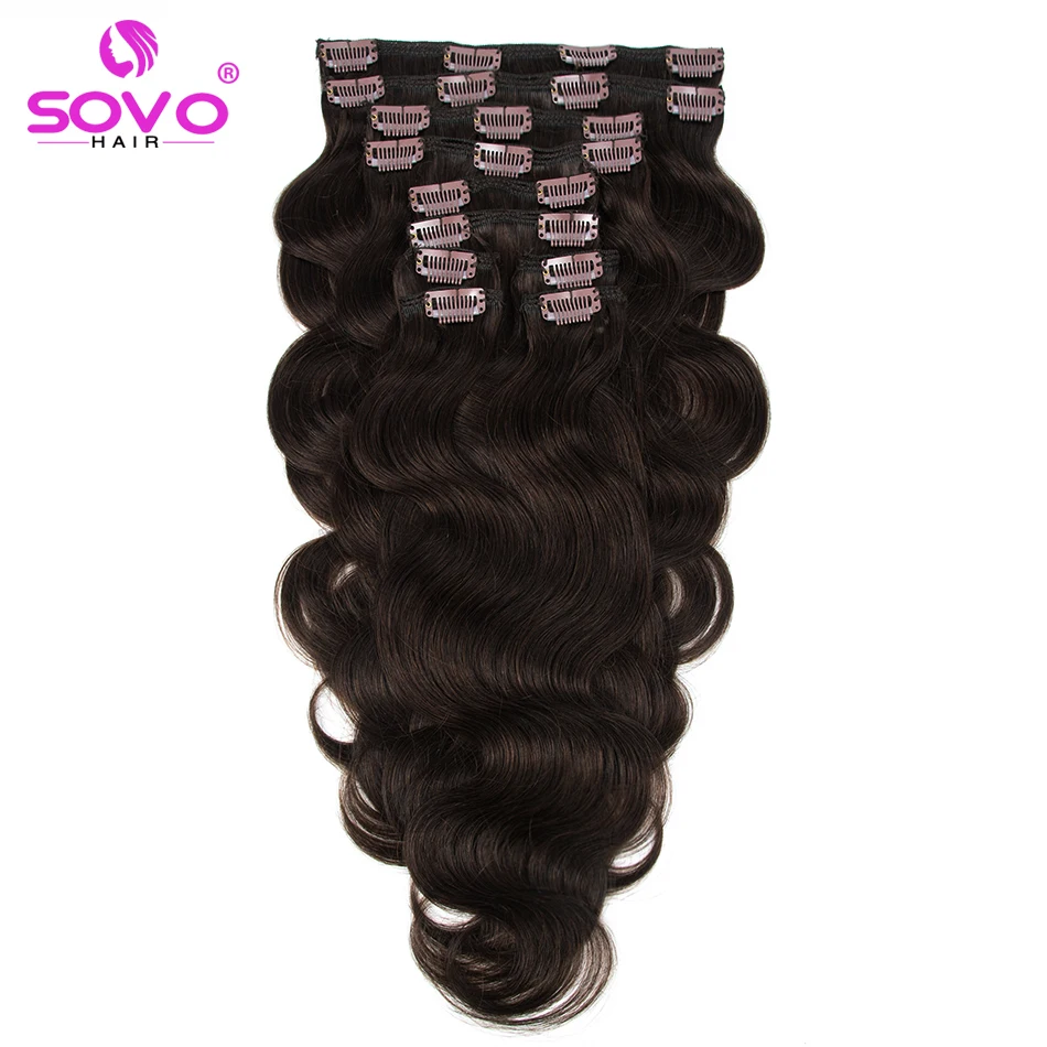 Chocolate Brown Body Wave Clip in Human Hair Extensions Peruvian Wavy Clip in HairPieces 120g 140G Full Remy Hair Clip-In On,hair extensions