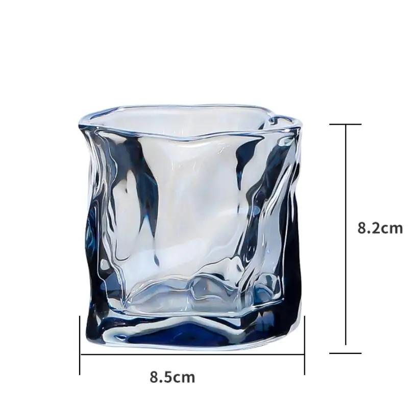 230ML Glass Cup Juice Drink Coffee Mug Wave Pattern Handmade Bar Drinkware glass drinkware