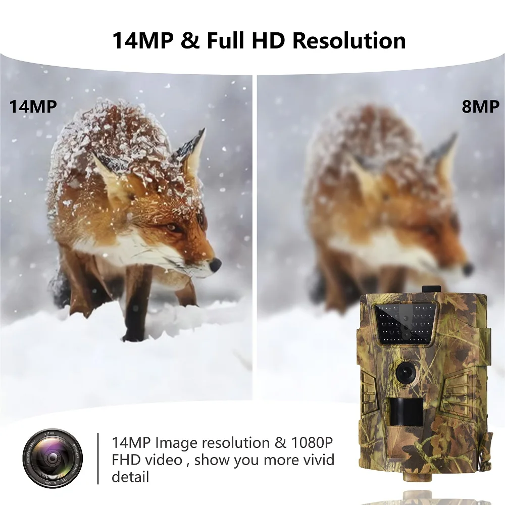 Hunting Trail Camera SunTekCam 1080P 30pcs Infrared LEDs 850nm IP65 Waterproof Photo Trap for Hunting Long Standby Time 14MP
