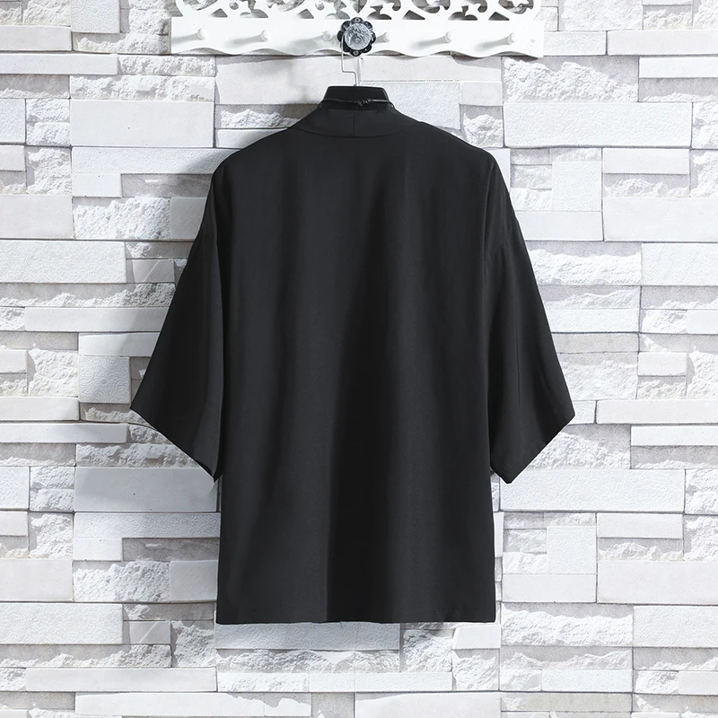 Japanese Men Cardigan Kimono Traditional Japanese Samurai Clothing Streetwear Yukata Male Shirt Haori Mens Kimono Shirt 4XL 5XL