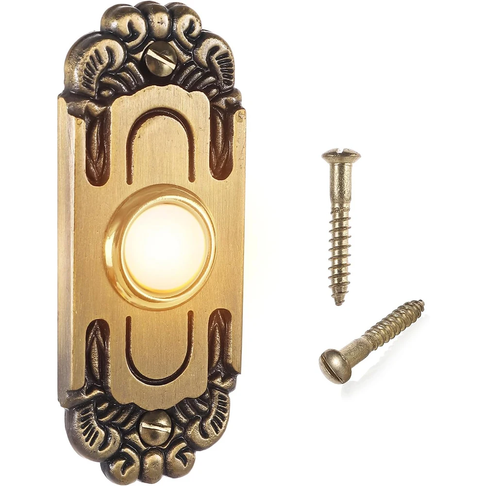 For Home Entrance Heavy Duty Doorbell Door Bell Button Antique Brass Bronze Easy Installation High-quality Metal