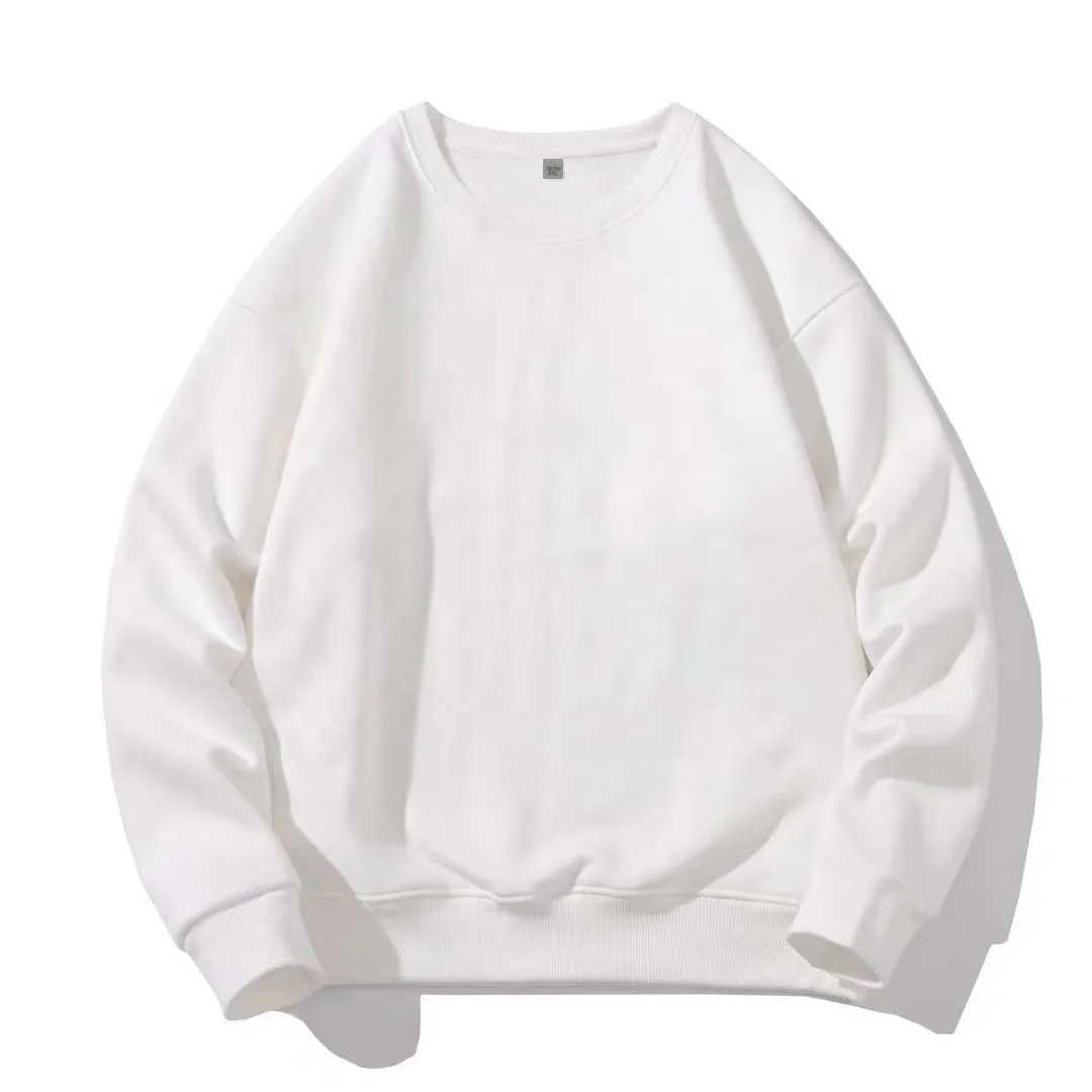 

Round neck solid color sweater men's spring and summer long-sleeved T-shirt casual men's casual loose top pullover sweatshirt