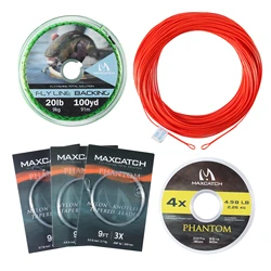 Premium Weight Forward Floating Fly Fishing Line with Dual Welded Loops - 100FT - WF8F (Fire Red Line Kit)