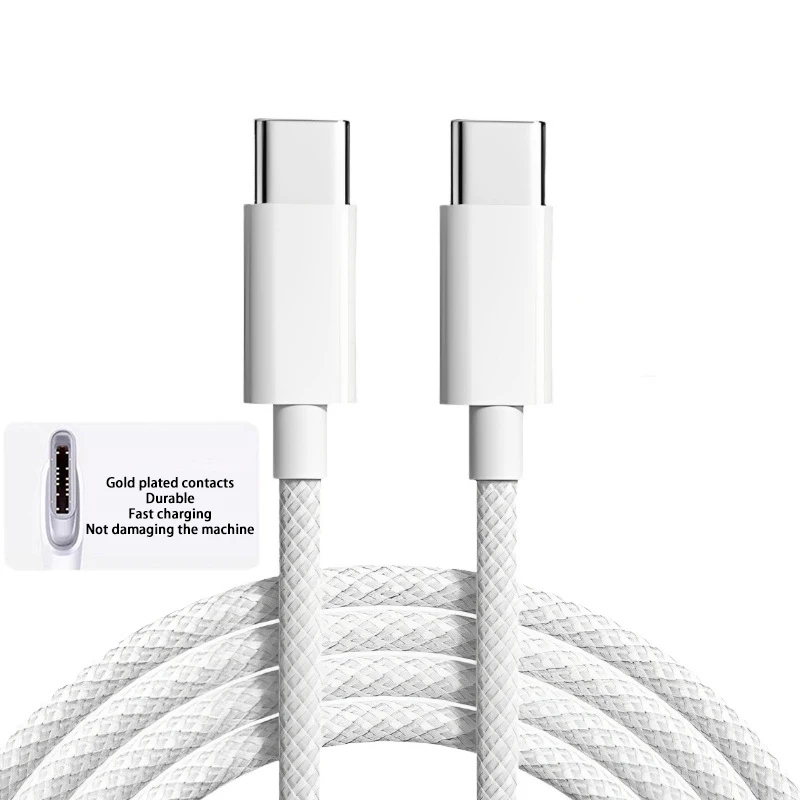 USB TYPE C Cable TYPE C to TYPE C PD 60W Fast Charging For Apple iPhone 15 Pro Max Huawei Xiaomi Samsung C-C Weaving Cable BEST SELLERS