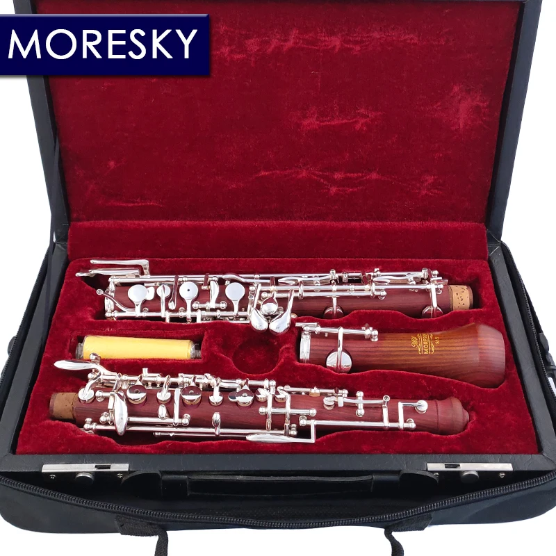 MORESKY Professional C Key Oboe of Redwood Semi/Fulli Automatic Rosewood Style Cupronickel Gold-plated S16