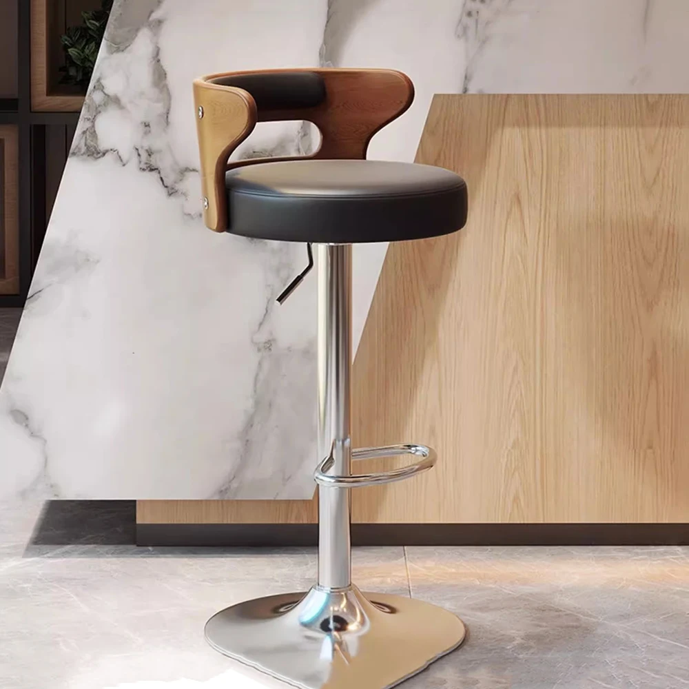 Vintage Classic Bar Chair Luxury Premium Minimalist Ergonomic Bar Chair Adjustable Trendy Taburetes De Home Furniture