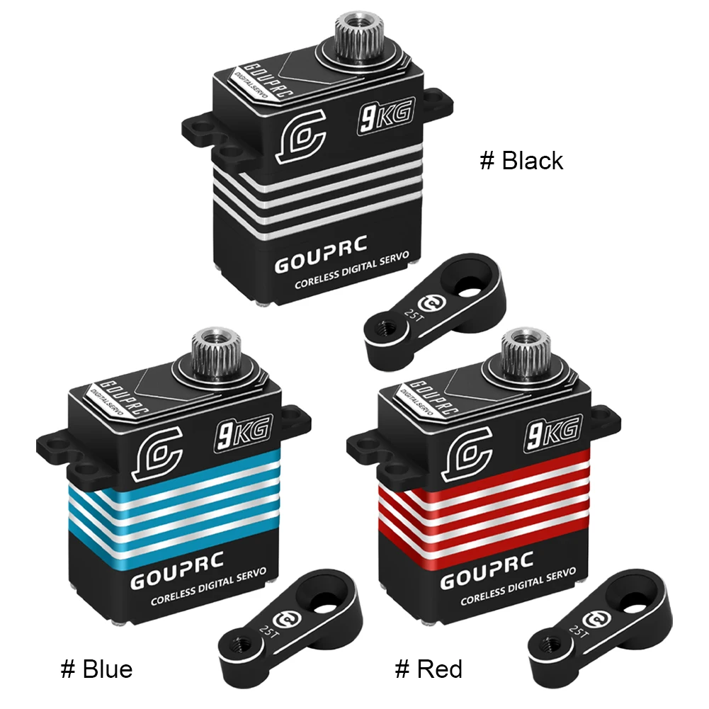 Comparaison taille main : Micro Servo Numérique RC 9KG Étanche IP66 à côté d'un servo standard, montrant son format compact