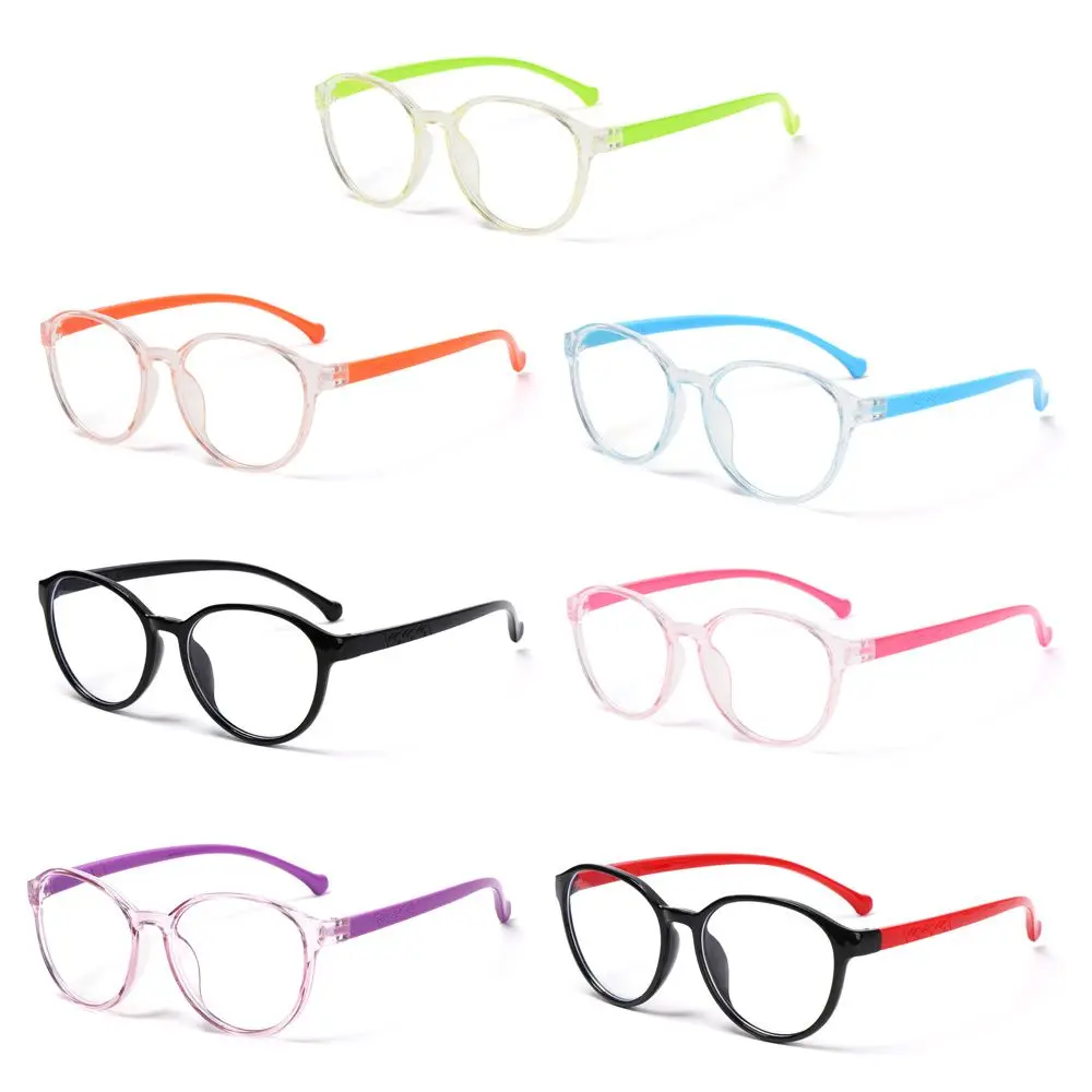 Fashion Glasses Protection Computer Kids Glasses Round Eyeglasses Ultra Light Frame Anti-blue Light