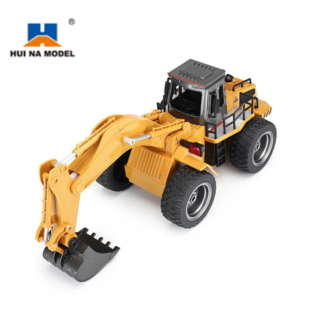 1:18 HUINA 1530 RC Wheeled Excavator Model 2.4G 6CH Loader Car Toys for Kids 4