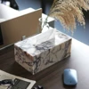 25x14x10CM Luxury Calacatta Viola Purple Natural Marble Beige Travertine Stone Tissue Box Case Holder 1