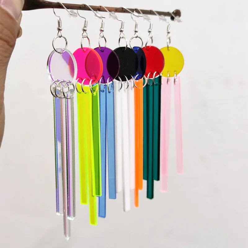 KUGUYS Lange Acryl-Ohrringe für Damen, geometrischer Schmuck, Modeaccessoires