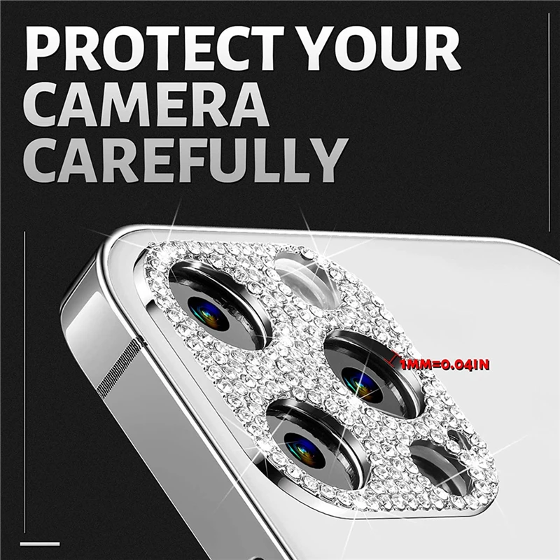 Protecteur d'objectif d'appareil photo en diamant pour iPhone 16 Pro Max Verre de protection iPhone 15 13 11 14 Plus 12 Mini 16pro Protecteur d'écran d'objectif_voghion.com