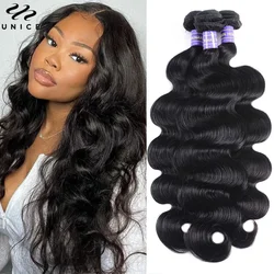 Unice Hair 1/3/4 Brazilian Body Wave Bundles Deal 100% Human Hair Bundles 6A Unprocessed Extensions Cheap Remy Wavy Hair