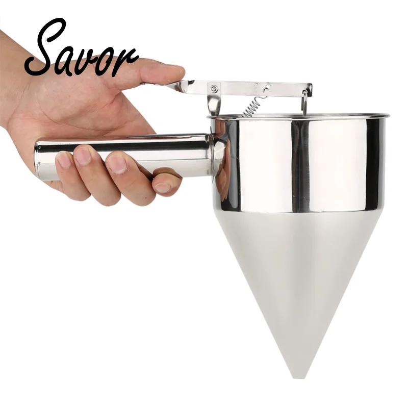 

Large 304 Stainless Steel Kitchen Funnel Spice Octopus Balls Tools With Rack Ideal For Liquid Kitchen Funnel With Handle