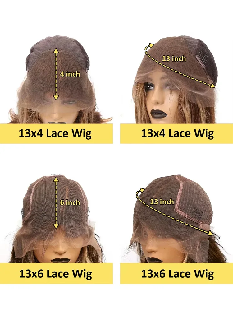 4/27 Highlight Brown Body Wave 13x4 Colored Lace Front Human Hair Wigs Glueless 13x6 Ombre Blonde HD Lace Frontal Wig For Women