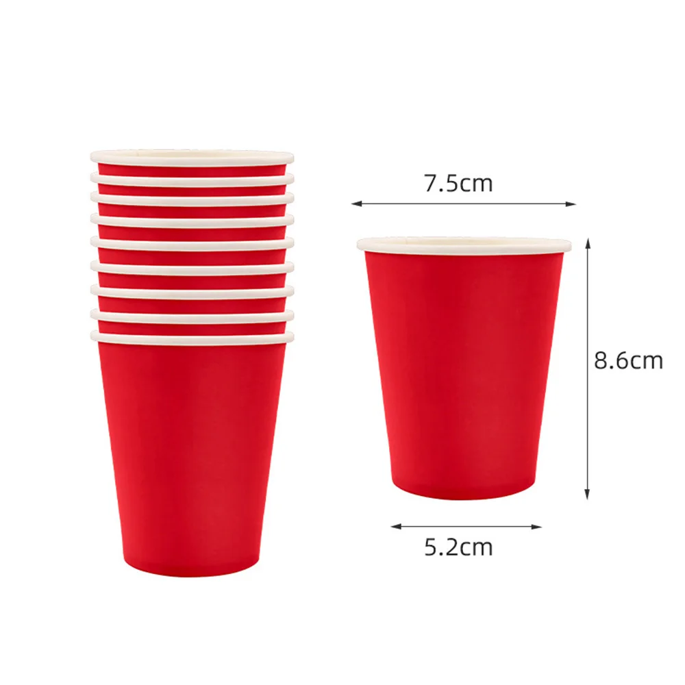 Pack of Disposable Solid Color Paper Cups for Parties, Events, and Everyday Use