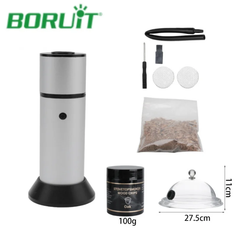 Food Cold Smoke Generator Portable Molecular Cuisine Smoking Gun Meat Burn Smokehouse Cooking for BBQ Grill Smoker Wood