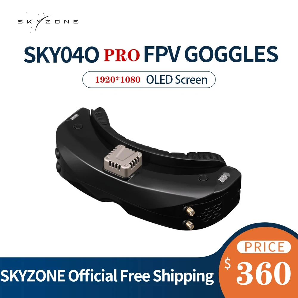 SKYZONE SKY04O 프로 FPV 고글, OLED 5.8Ghz 48CH 스테디뷰 리시버, 1920x1080 DVR fpv, RC 비행기 드론용 헤드 트래커 포함
