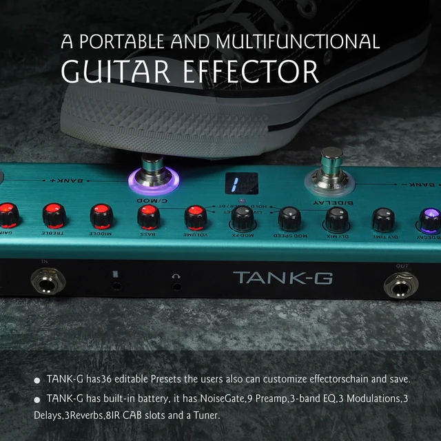 M-VAVE Tank-G Guitar Multi-Effects Pedal Rechargeable 36