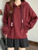 Casual Long Sve Hoodie Women's plus Size Embroidered Dstring Sweatirt Trendy Slimming Autumn Winter New Sle Streetwear