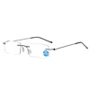 Super Light Rimless Reading Glasses Men Business Anti-fatigue Presbyopic Glasses Blue Light Computer Grade Glasses 1