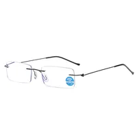 Super Light Rimless Reading Glasses Men Business Anti-fatigue Presbyopic Glasses Blue Light Computer Grade Glasses 1