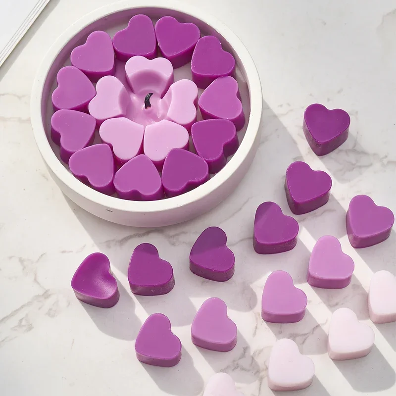 Silicone Mold 55 Compartment Heart Shape Candle Baking Ice Tray