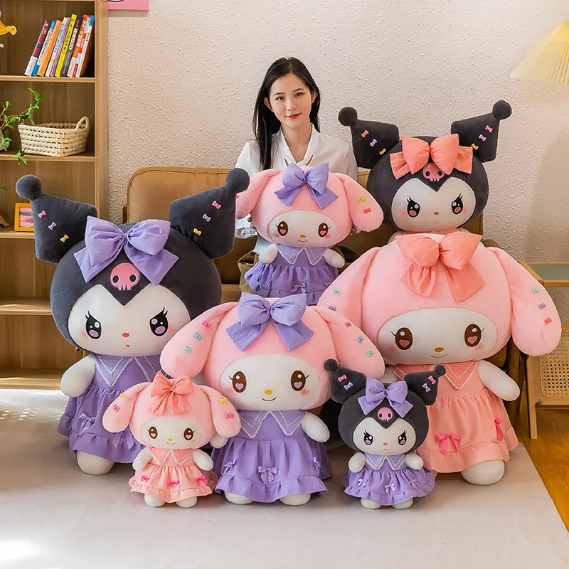 자이언트 산리오 플러시 쿠로미 멜로디 Cinnamoroll 장난감 베개 애니메이션 인형 인형 애니메이션 소파 쿠션 소녀 방 장식 크리스마스 선물