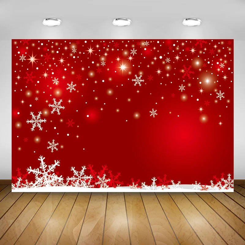 

ZHISUXI Christmas Theme Background Snowflake Red Christmas Background Children Portrait Backdrops For Photo Studio Props HE-66