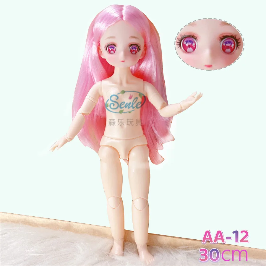 Anime 3D Augen Bjd Puppenkörper 1/6 Manga Gesicht Kugelgelenk Nude Haploid ​ Puppe mit abwechslungsreichen Haaren, Zubehör für Mädchenspielzeug – Detail 14