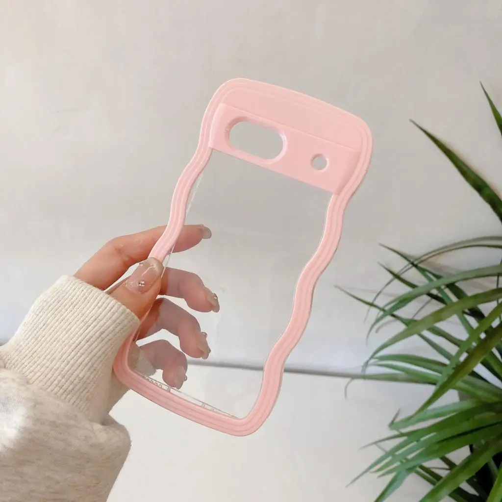 Creative Curly Wavy Transparent Shockproof Candy Case - Clear Hard Acrylic Cover