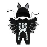 Citgeett Autumn Halloween Infant Baby Boys Girls Romper Outfit Long Sleeve Print Jumpsuit Hat Cosplay Clothes 2