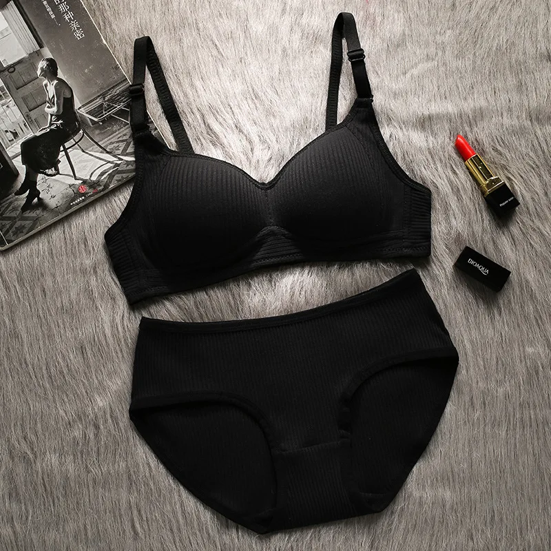 Conjunto lencería mujer bralette y braguita sin costuras sexy algodón_voghion.com