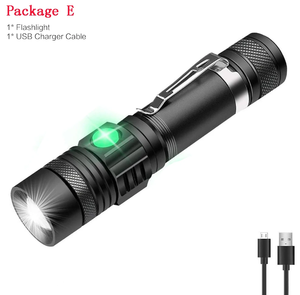 Multifunctional LED Flashlight UV Light/White Light/Red Light 7 Switch Modes Flashlights Waterproof Torch Zoomable Flashlight hunting torches Flashlights