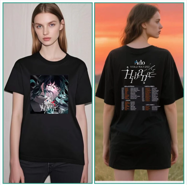Hot Sale Ado WORLD TOUR 2025 Hibana Tshirt Cotton Short