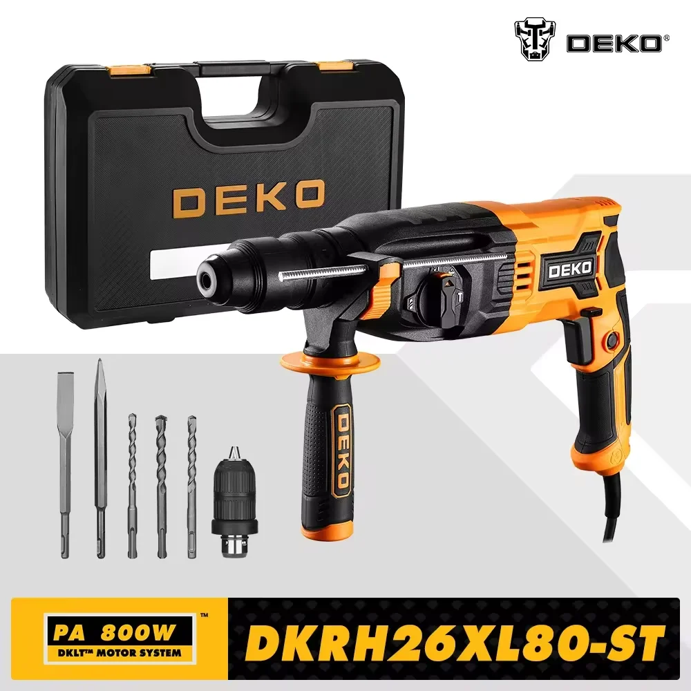DEKO DKRH26XL80-ST 4 Functions Electric Rotary Hammer Multifunctional Rotary Accessories Electric Demolition Hammer Impact Drill 2