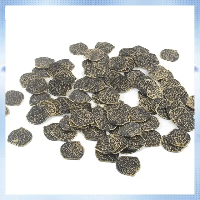 300 Pcs Plastic Gold Coins Pirate Coins Kids Play Coins For Pirate Party Treasure Chest Games Tokens Toys Cosplay 3