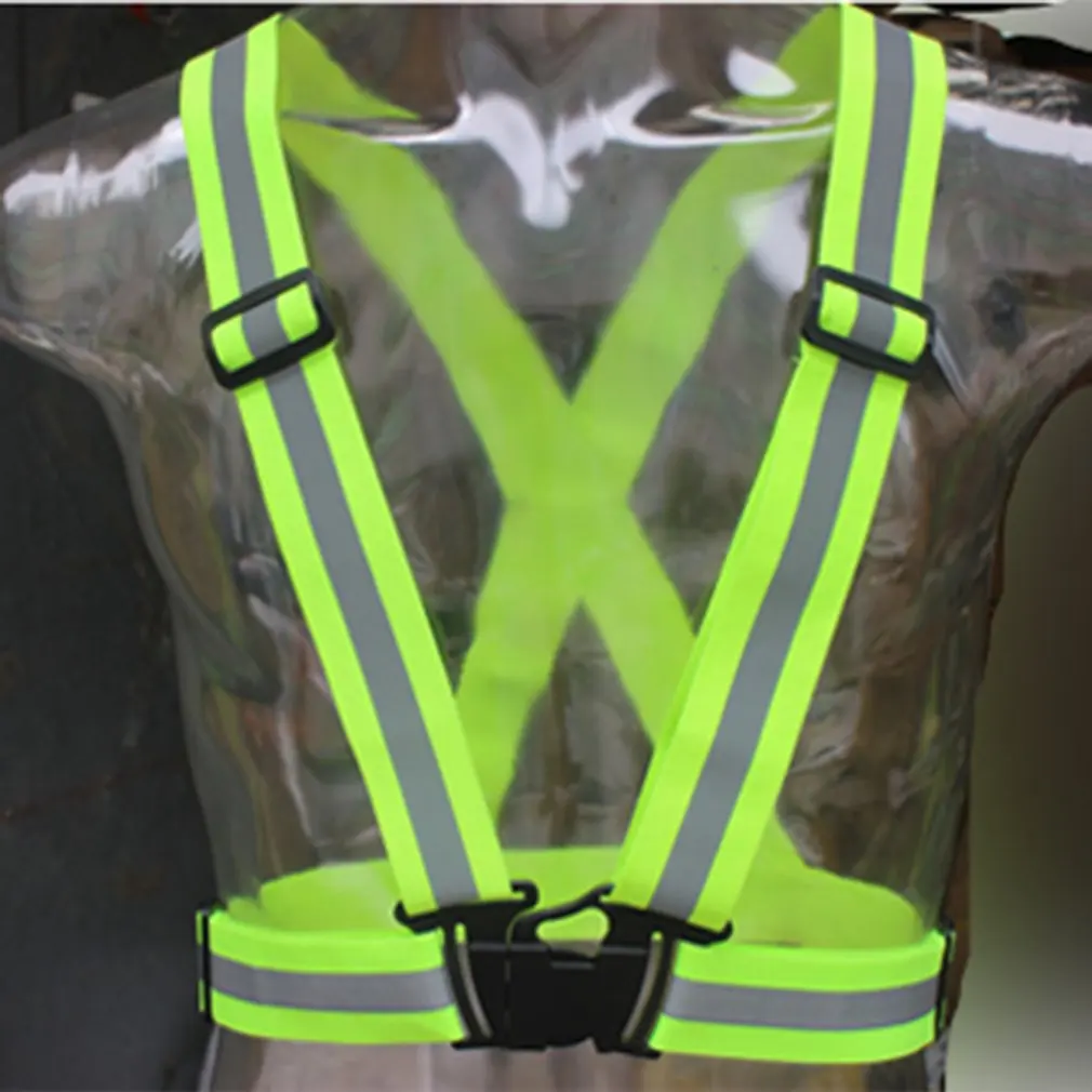 Adjustable Safety Vest Highlight Reflective Straps Elastic Band Night Running Riding Clothing Vest Adults Children reflective safety vest reflective straps