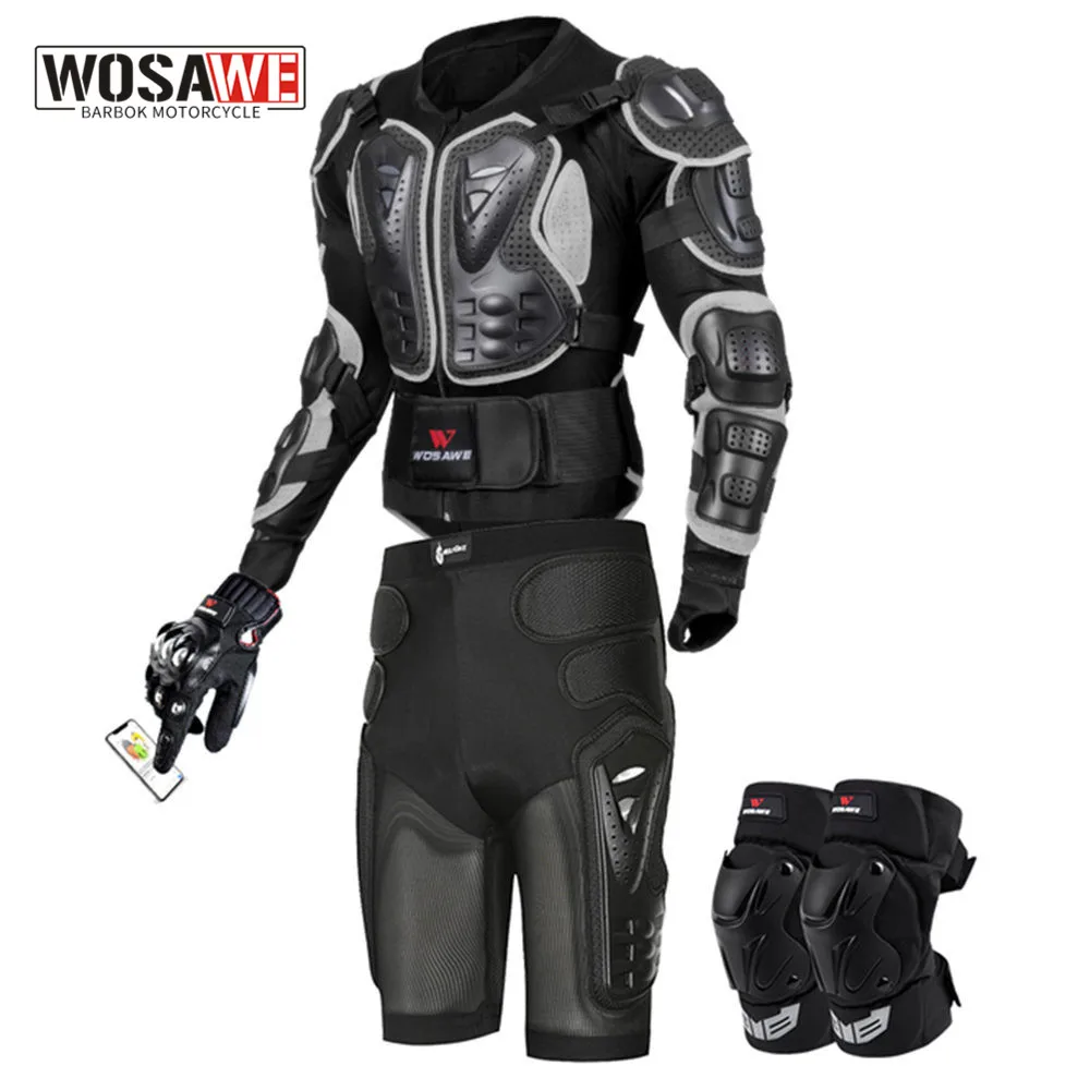 WOSAWE Full Body Protection Motorcycle Amor Clothing Suit Protective Jacket Motocross Racing Chest Back Protector Hip